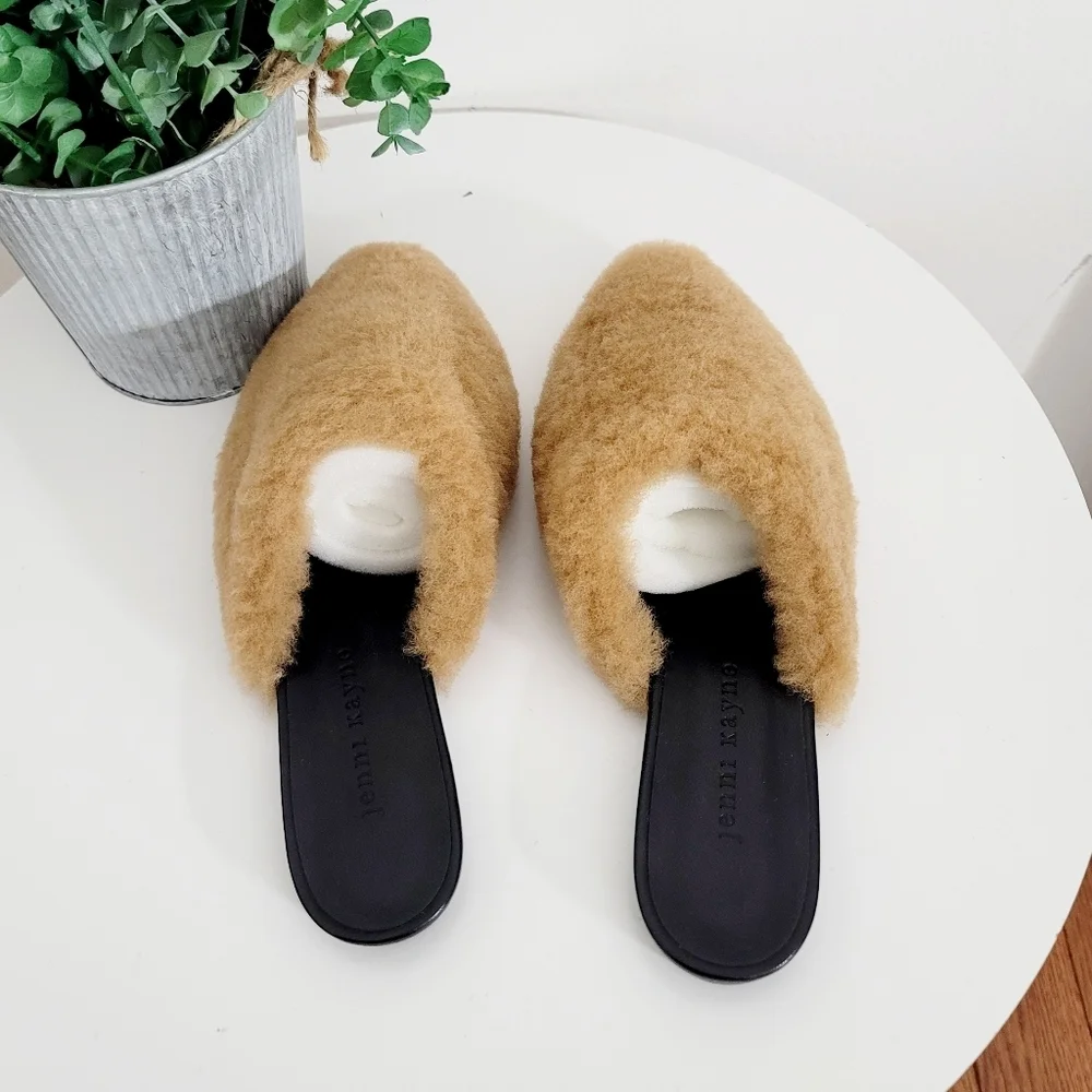 Jenni Kayne shearling mules in natural NWOB - Picture 8 of 12